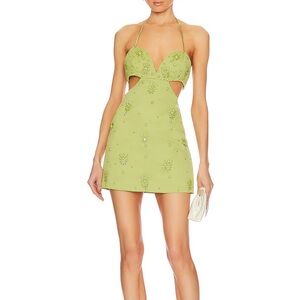 Majorelle Portia Mini Dress in Jade Green